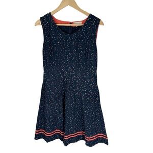 Mata‎ Traders Navy Cupid's Arrow 100% Fair Trade Cotton Fit Flare Dress Sz M